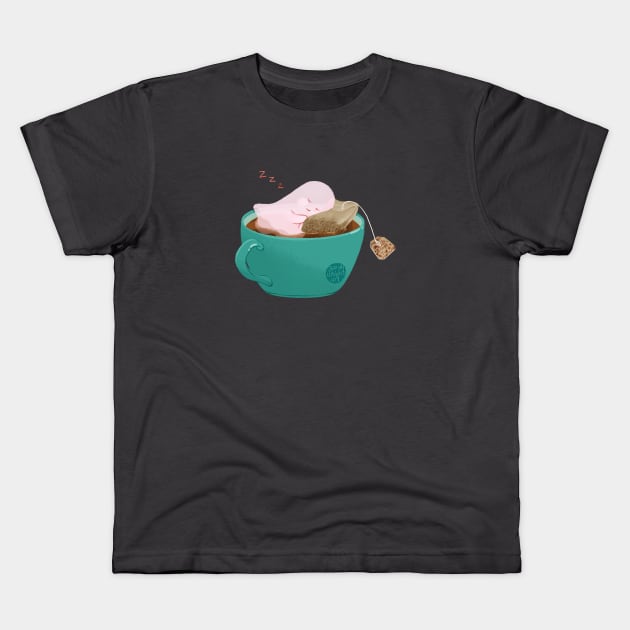 Sleepy Ghost Kids T-Shirt by SarahWrightArt